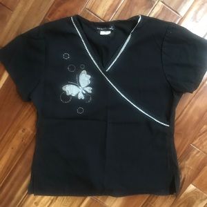 Los Angeles Rose Inc Scrub Top XS